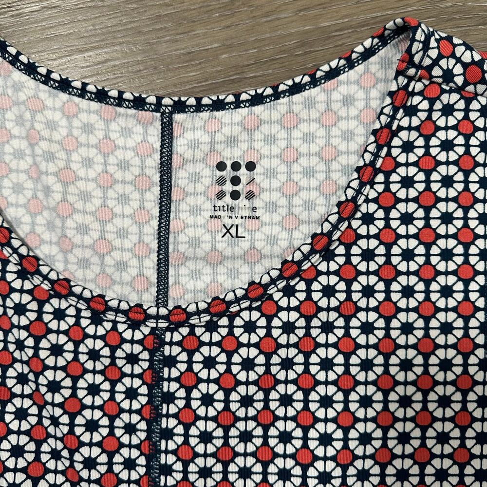 Title Nine Dream Mosaic Fit & Flare Dress XL Athletic Travel Buttah Fabric - Picture 5 of 14